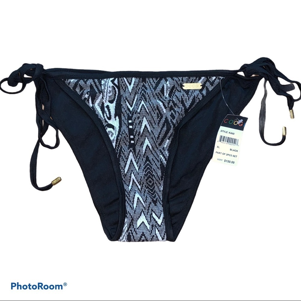 COOGI Black & White Bikini Bottoms XL Extra Large